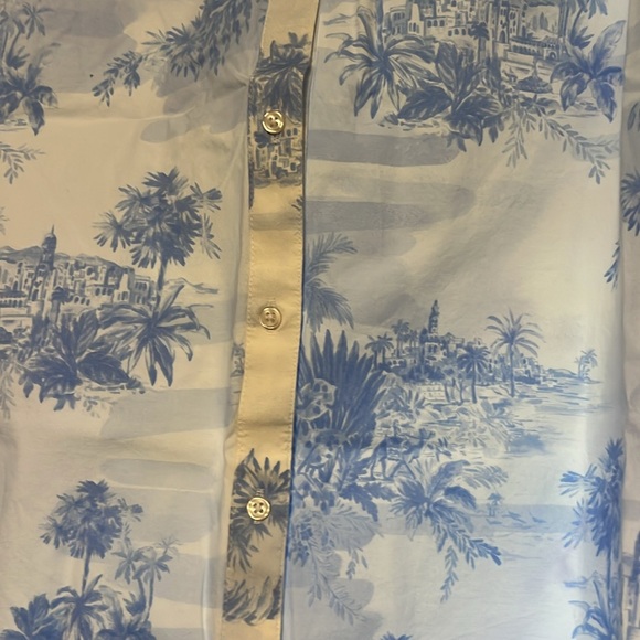 Crown & Ivy Blue and White Sleeveless Blouse NWT - Picture 3 of 8